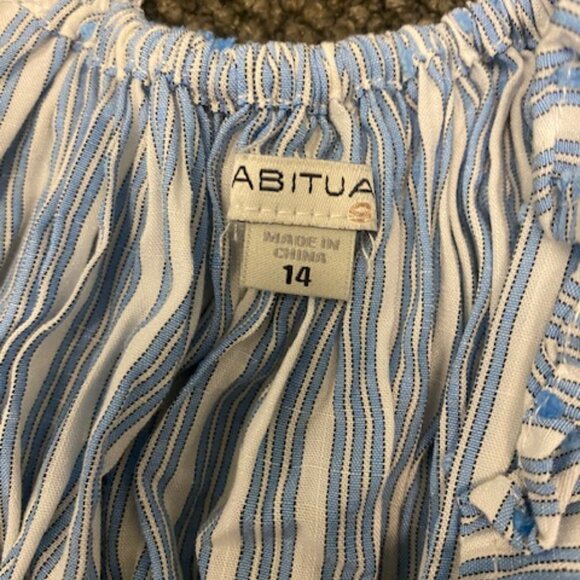 Girls HABITUAL Blue & White Striped High-Low Dress / Great Condition, Size 14 - Picture 3 of 6